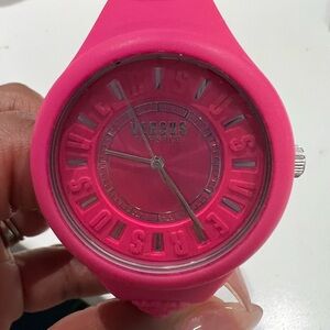 Pink Versace watch- Not a smart watch needs battery. Otherwise good condition